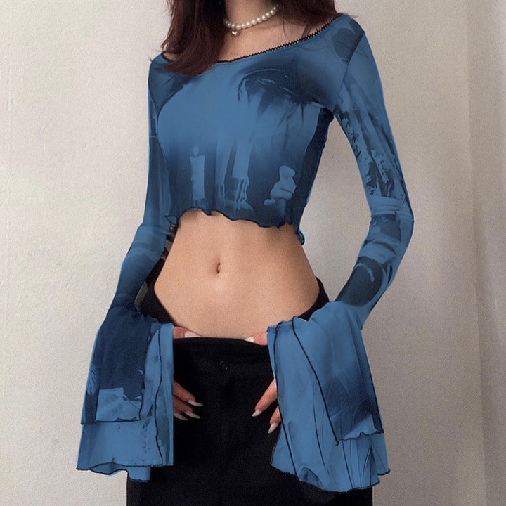 Solid Georgette High-Low Crop Top