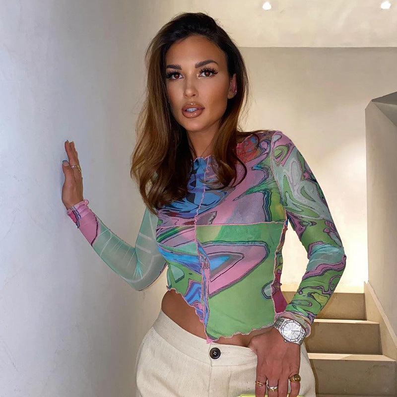 Print Shirt Style Top