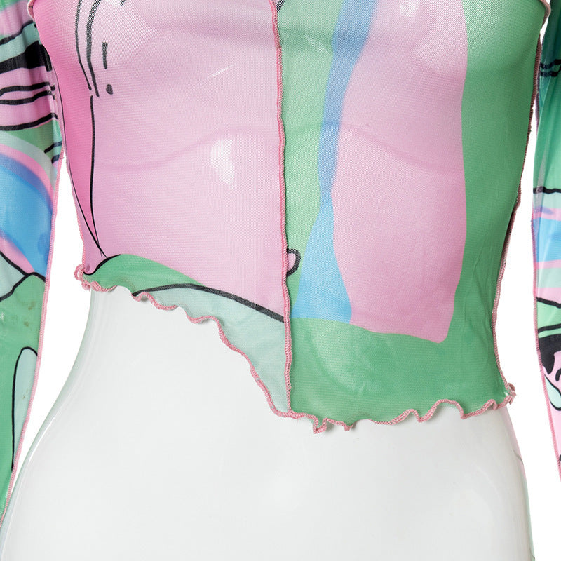 Print Shirt Style Top