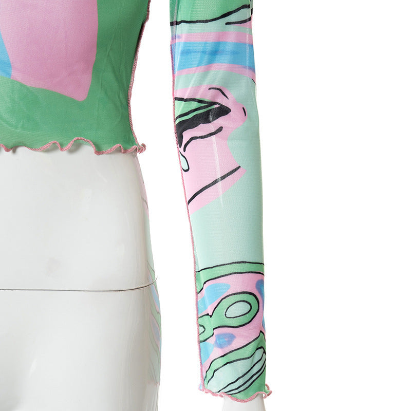 Print Shirt Style Top