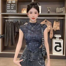 Women Abstract Printed Round Neck Top