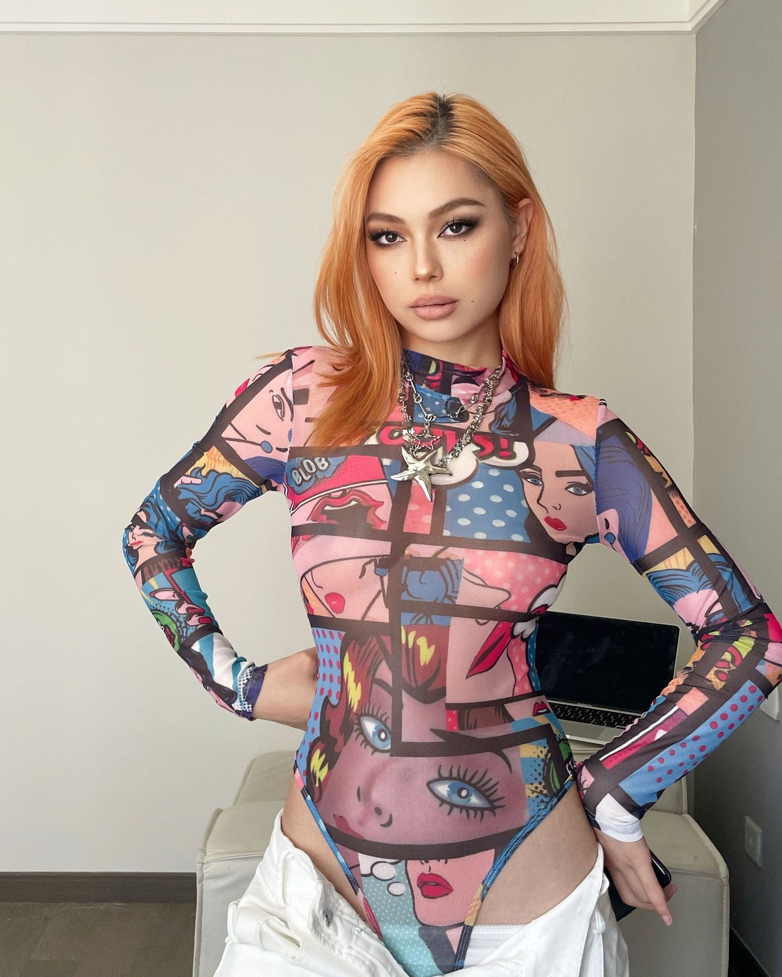 Women Printed Bodysuit