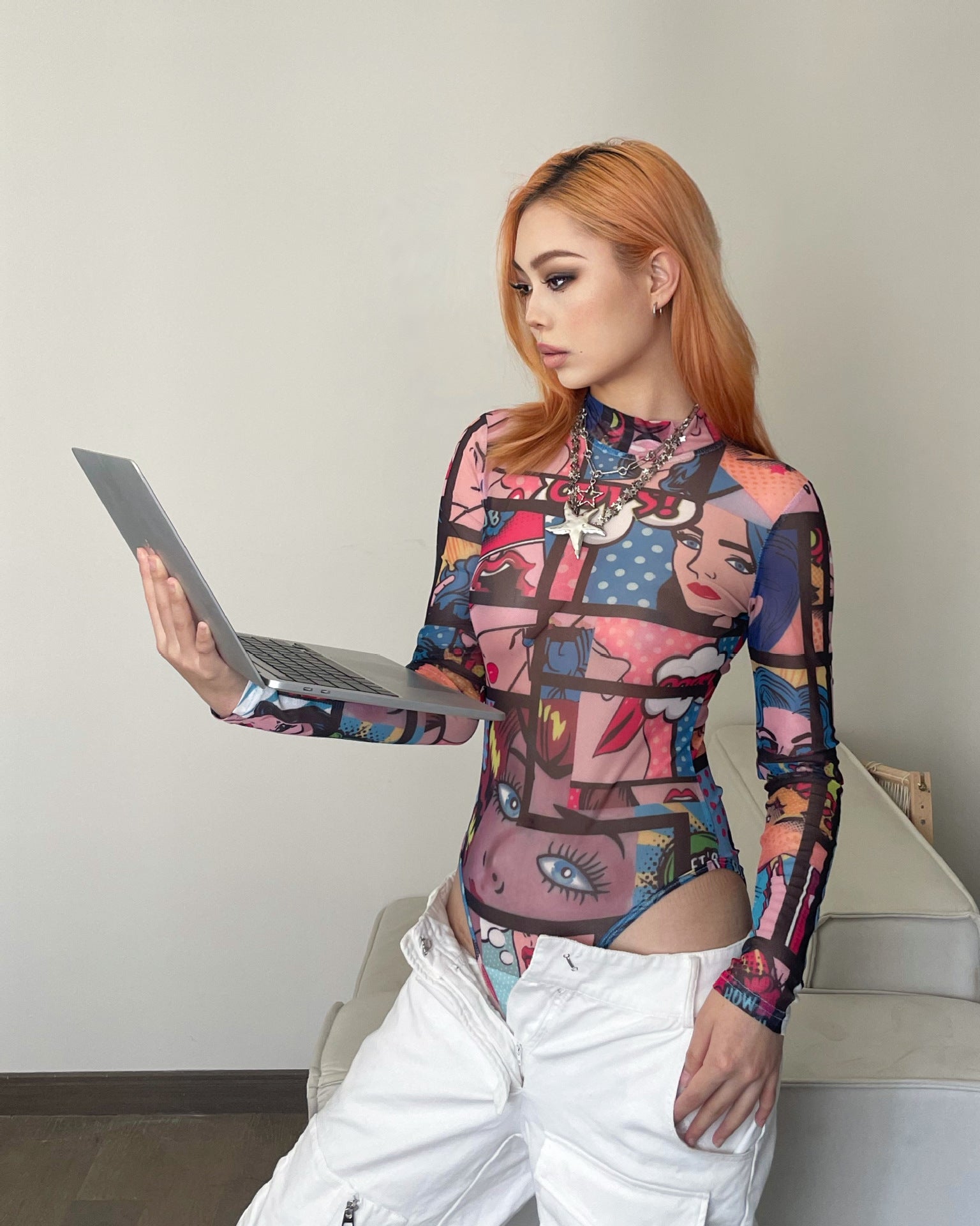 Women Printed Bodysuit