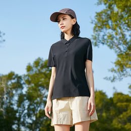 Women Regular Fit Short Sleeves Polo Collar Tshirt