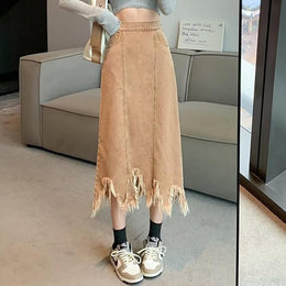 Women Solid Flared Midi Skirt