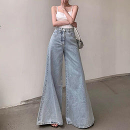 Women Wide Leg Heavy Fade Jeans