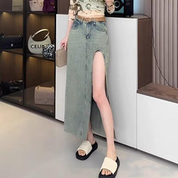 Women Front Slit A-Line Maxi Skirts