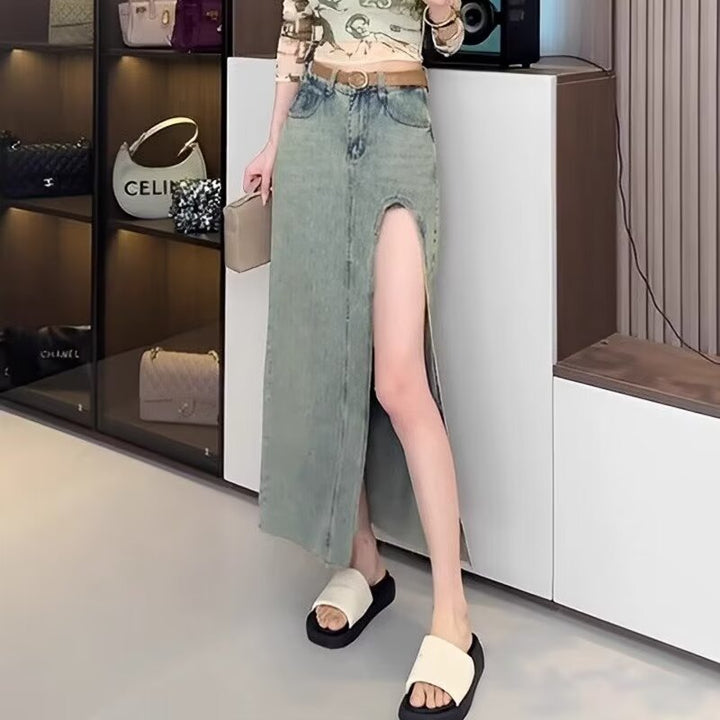 Women Front Slit A-Line Maxi Skirts