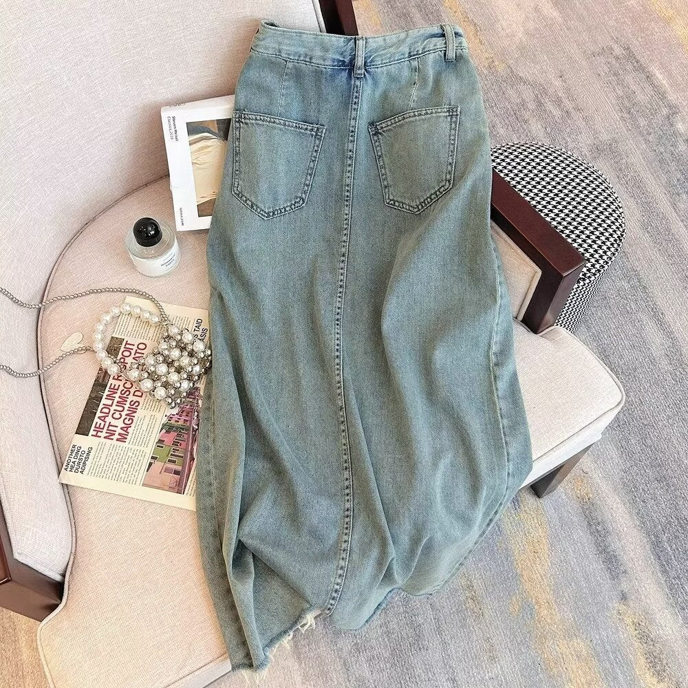 Women Front Slit A-Line Maxi Skirts