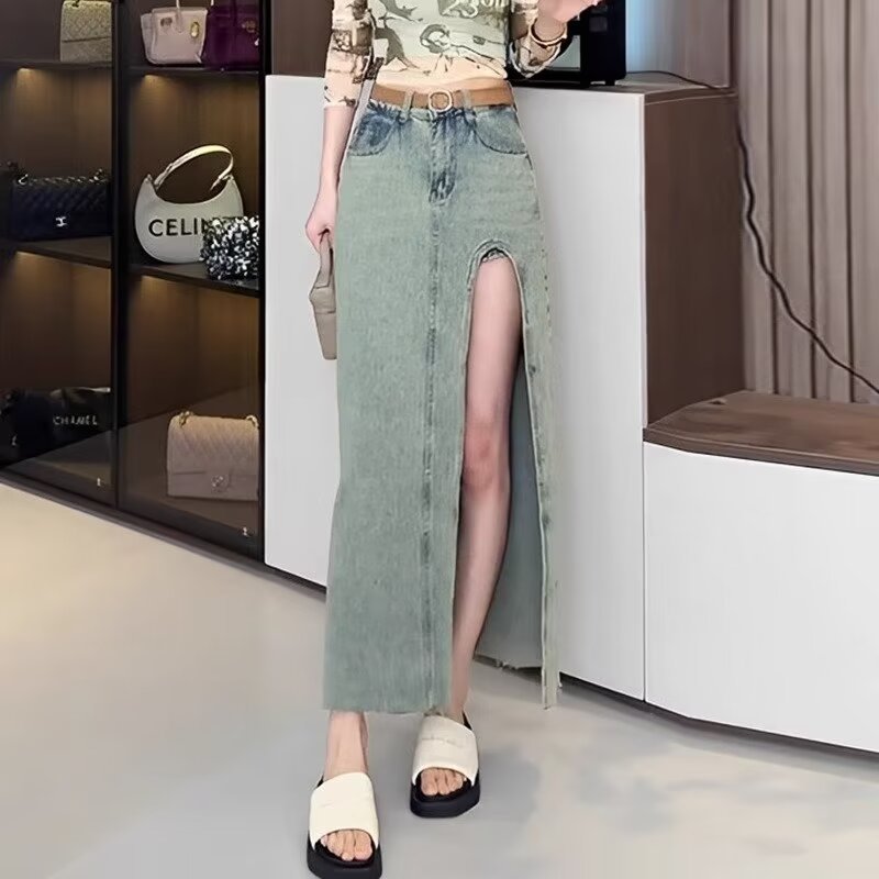 Women Front Slit A-Line Maxi Skirts