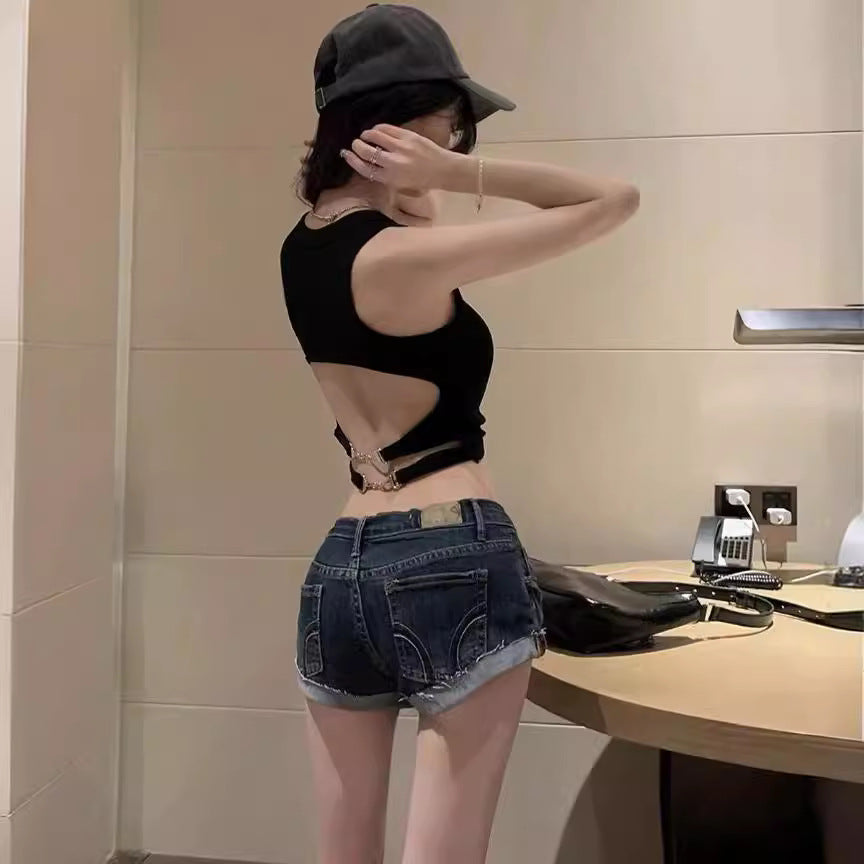 Women Slim Fit Denim Shorts