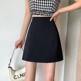 Women Solid A-Line Mini Skirt