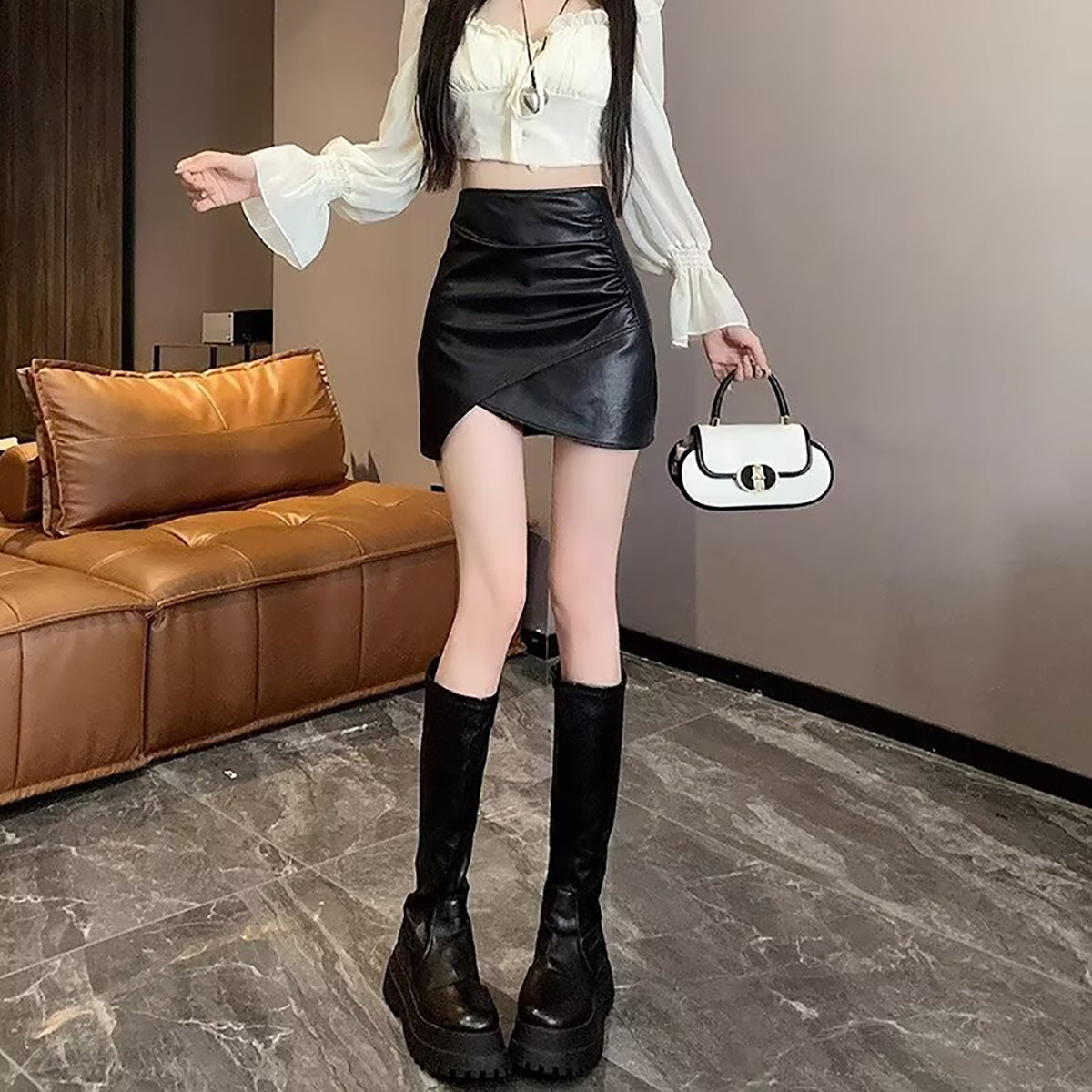 Women Layered Pencil Mini Skirt