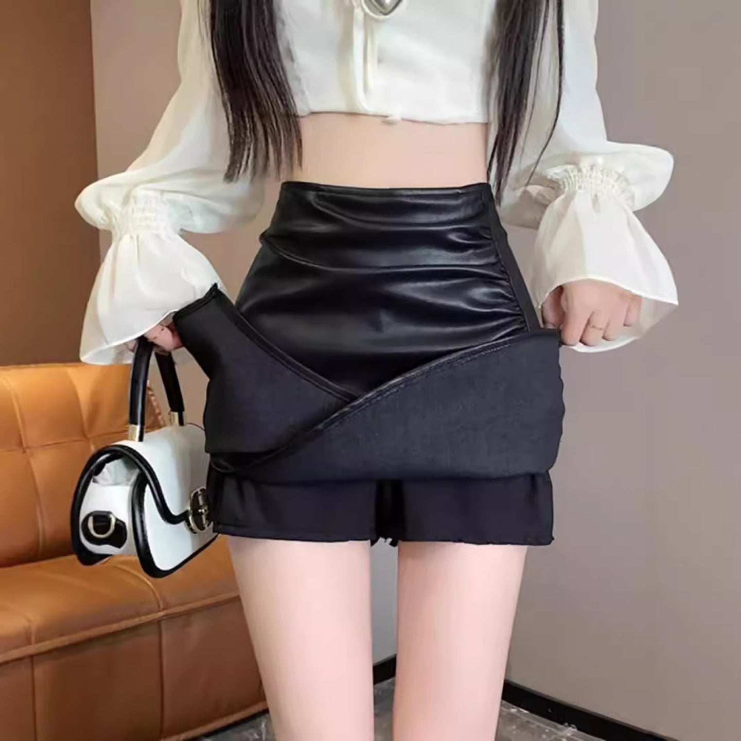 Women Layered Pencil Mini Skirt
