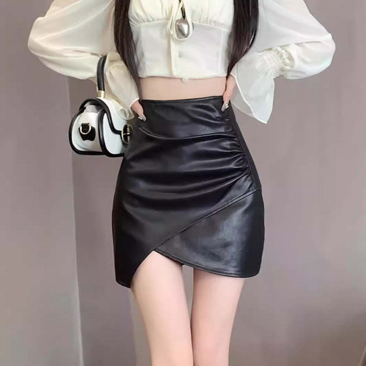 Women Layered Pencil Mini Skirt