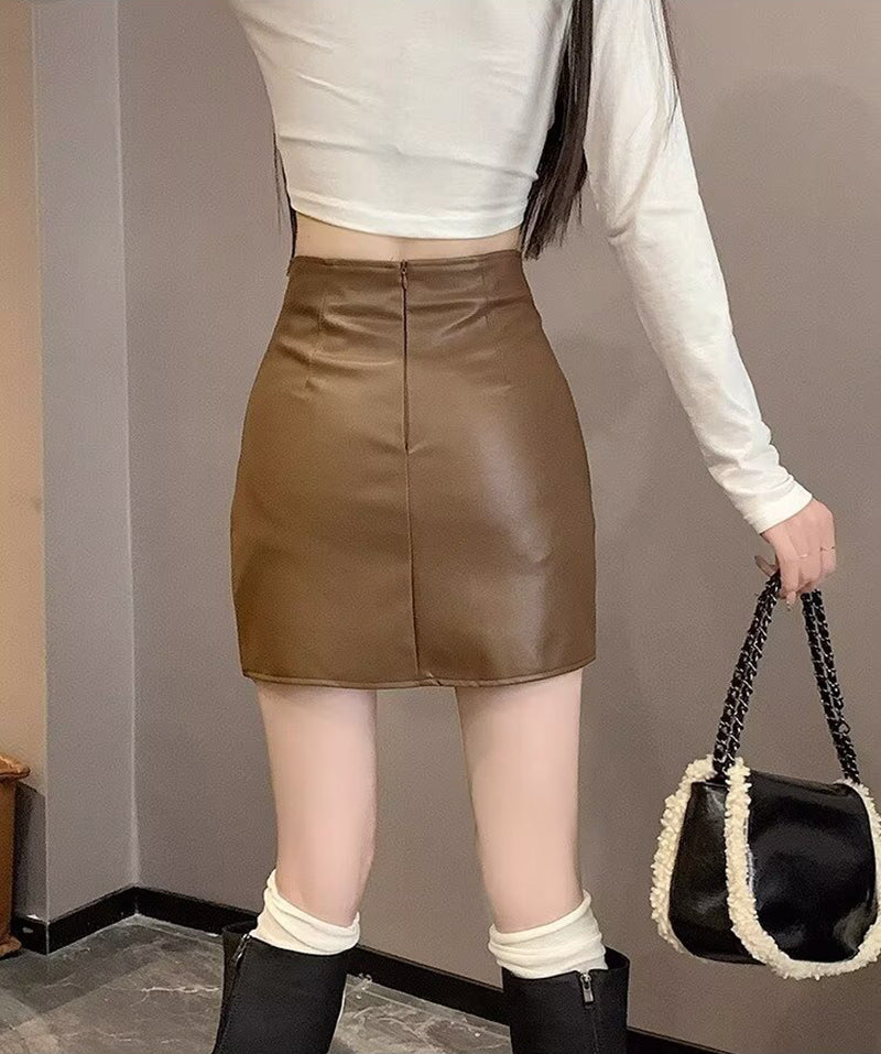 Women Solid Pencil Mini Skirt