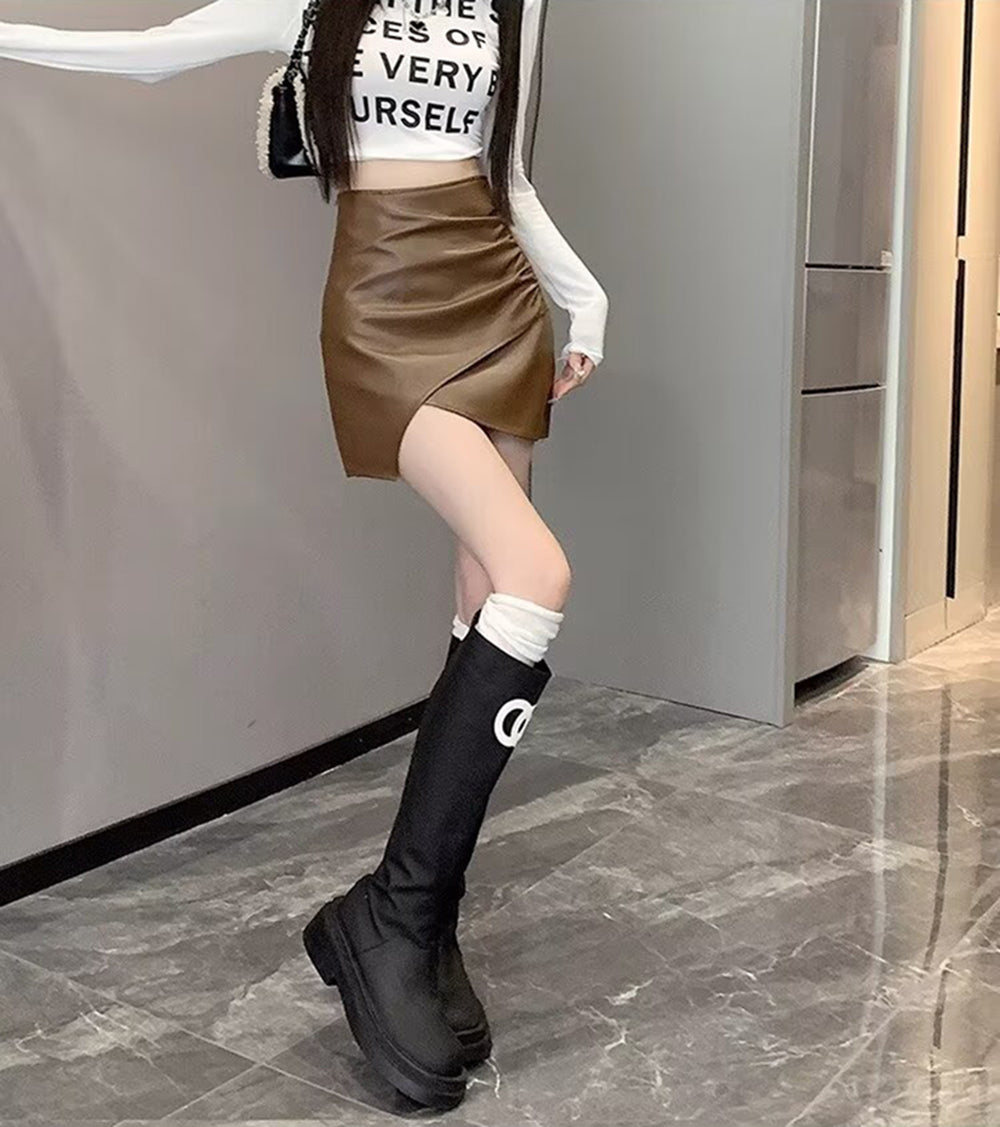Women Solid Pencil Mini Skirt