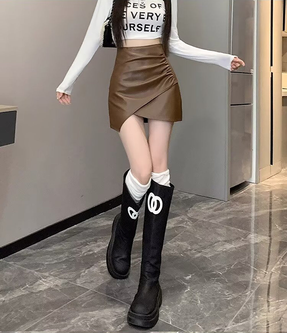 Women Solid Pencil Mini Skirt