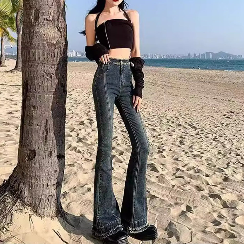 Women Wide Leg Light Fade Jeans