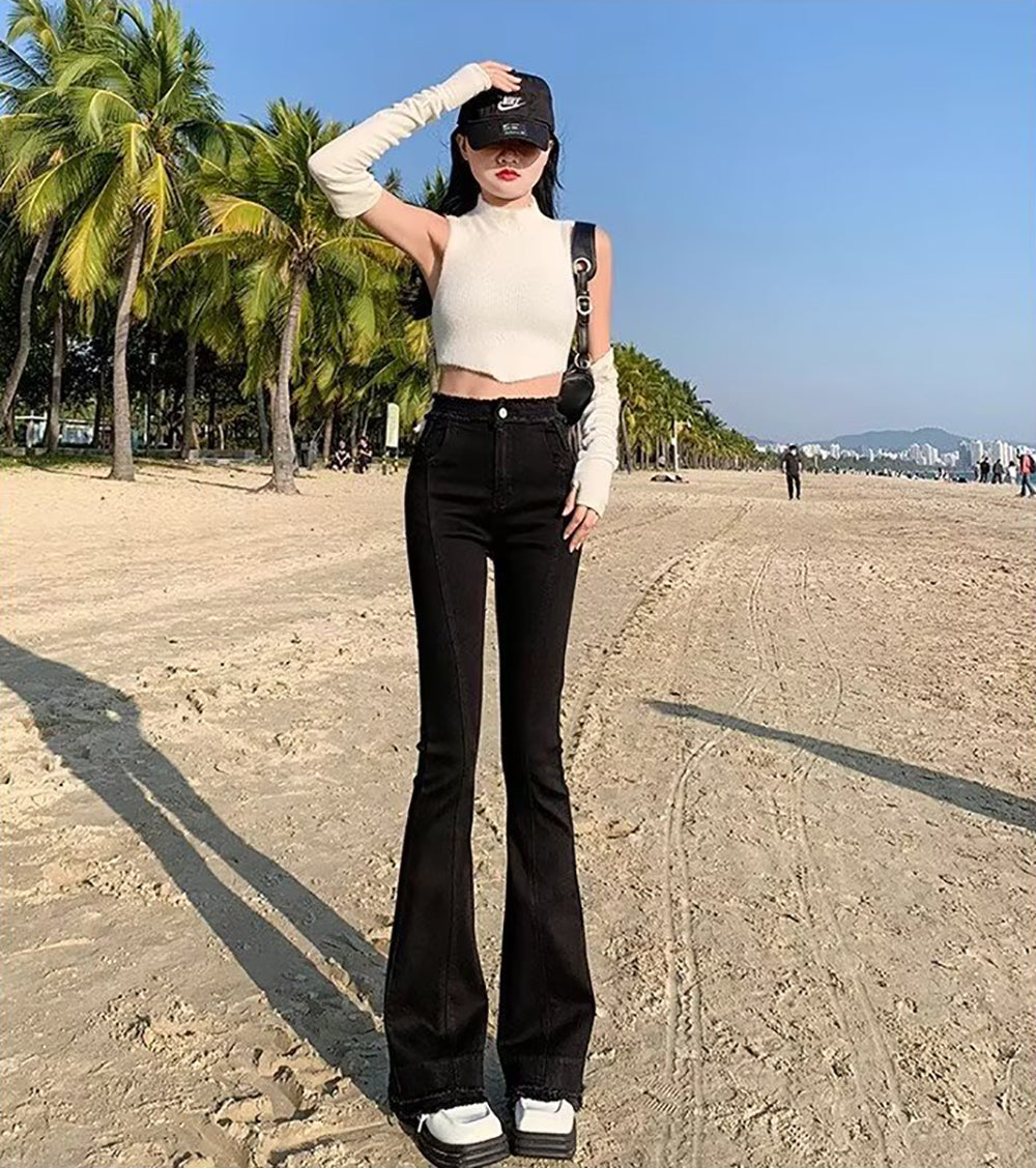 Women Cotton Bootcut High-Rise Jeans