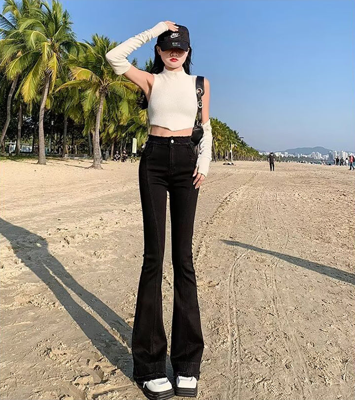 Women Cotton Bootcut High-Rise Jeans