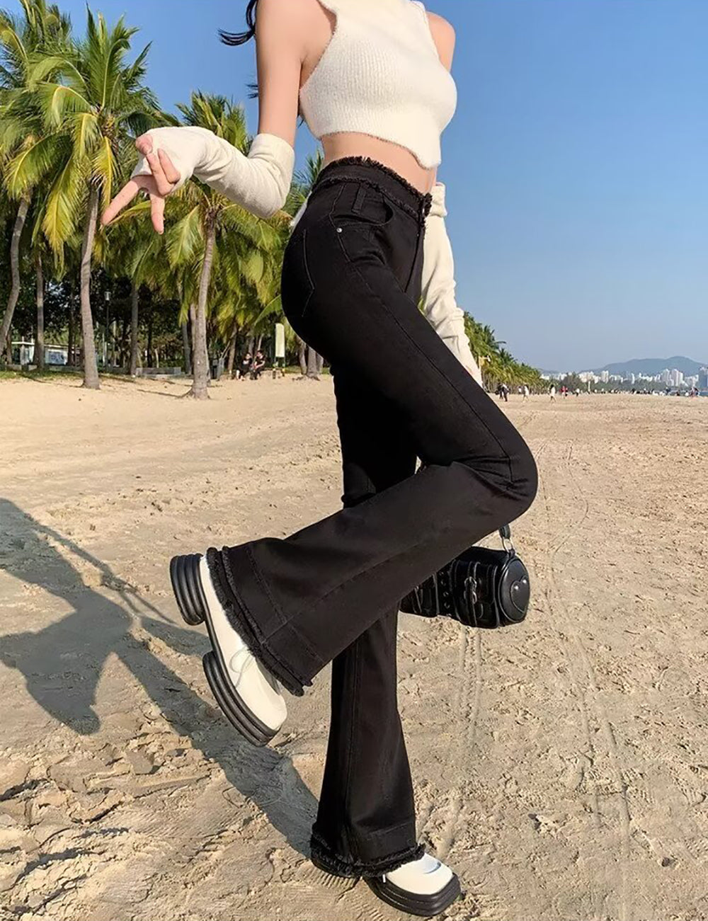 Women Cotton Bootcut High-Rise Jeans