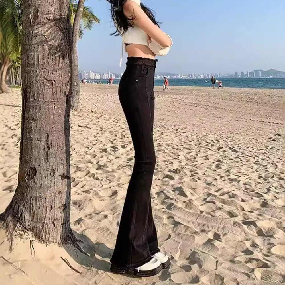 Women Cotton Bootcut High-Rise Jeans