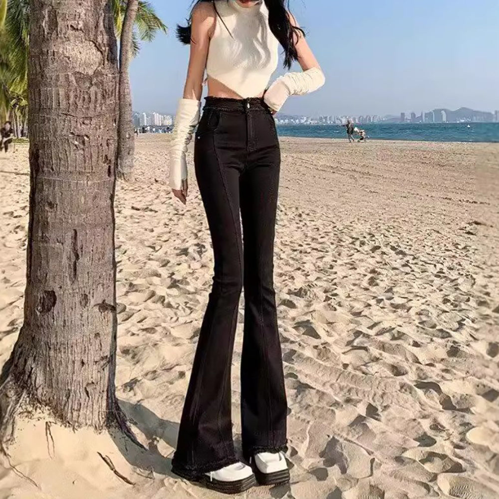 Women Cotton Bootcut High-Rise Jeans