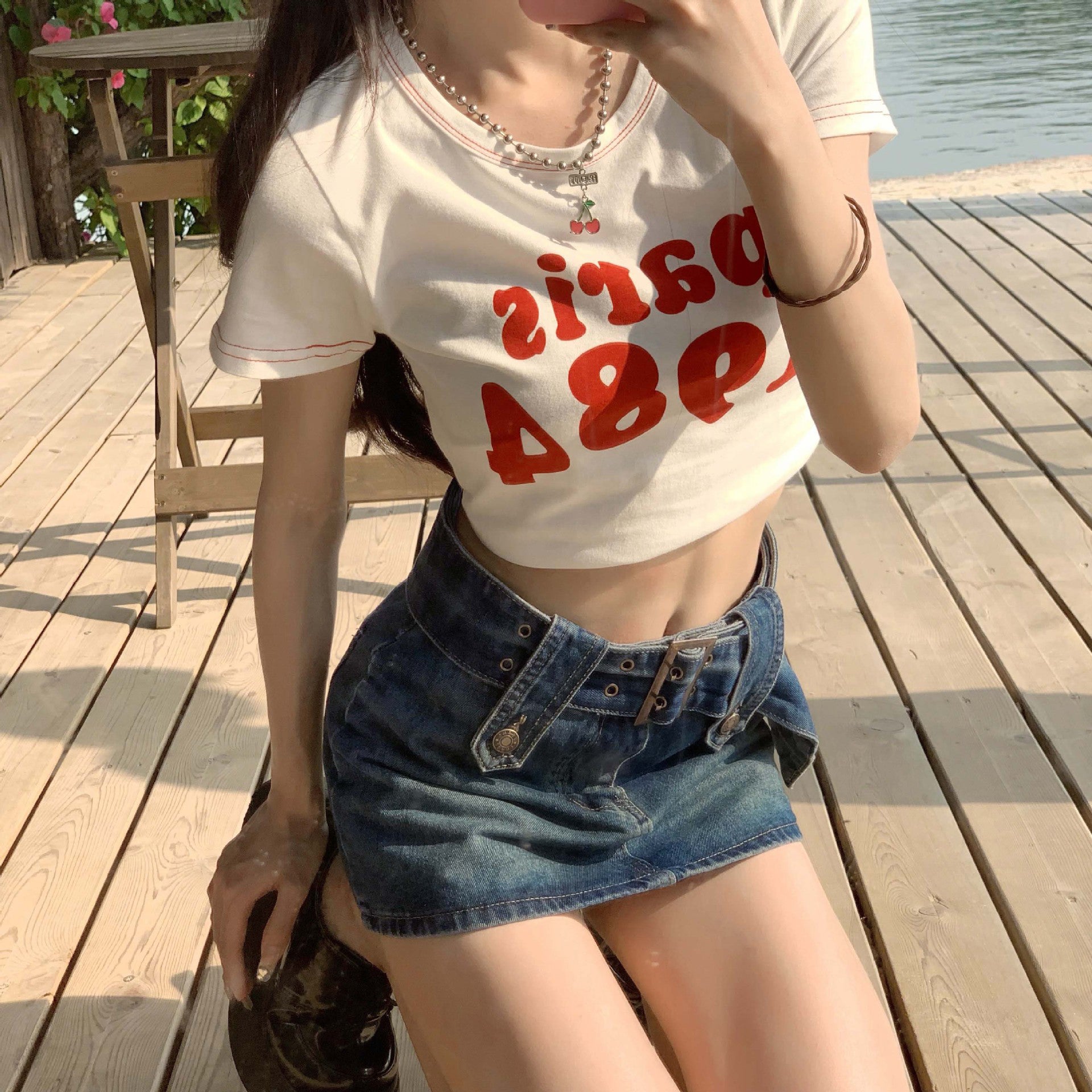 Solid Straight Skirt