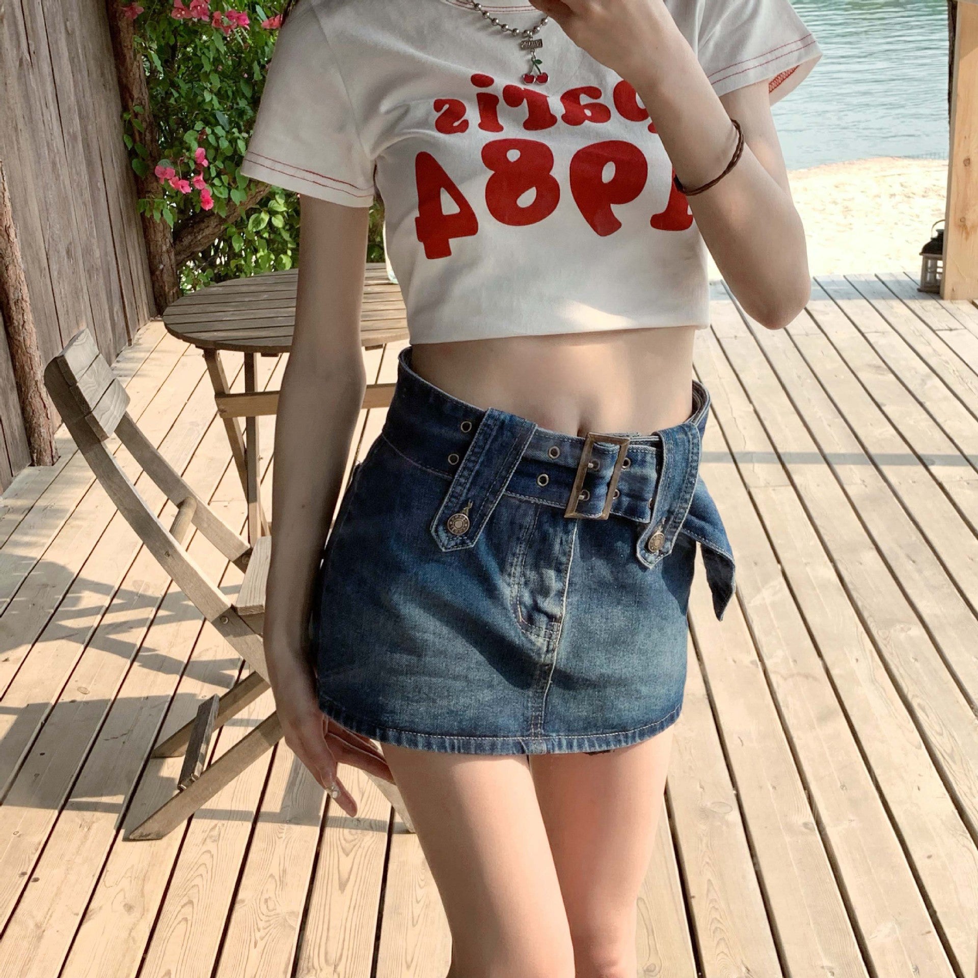 Solid Straight Skirt