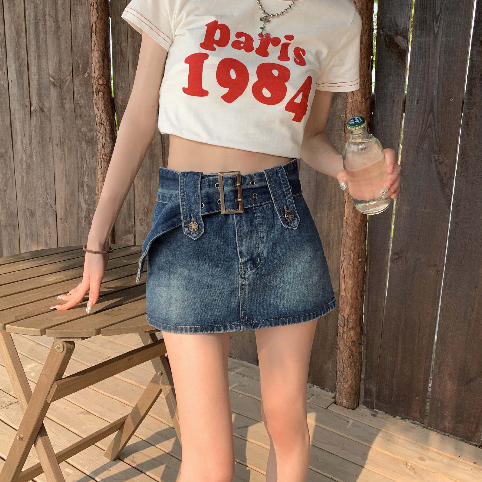 Solid Straight Skirt