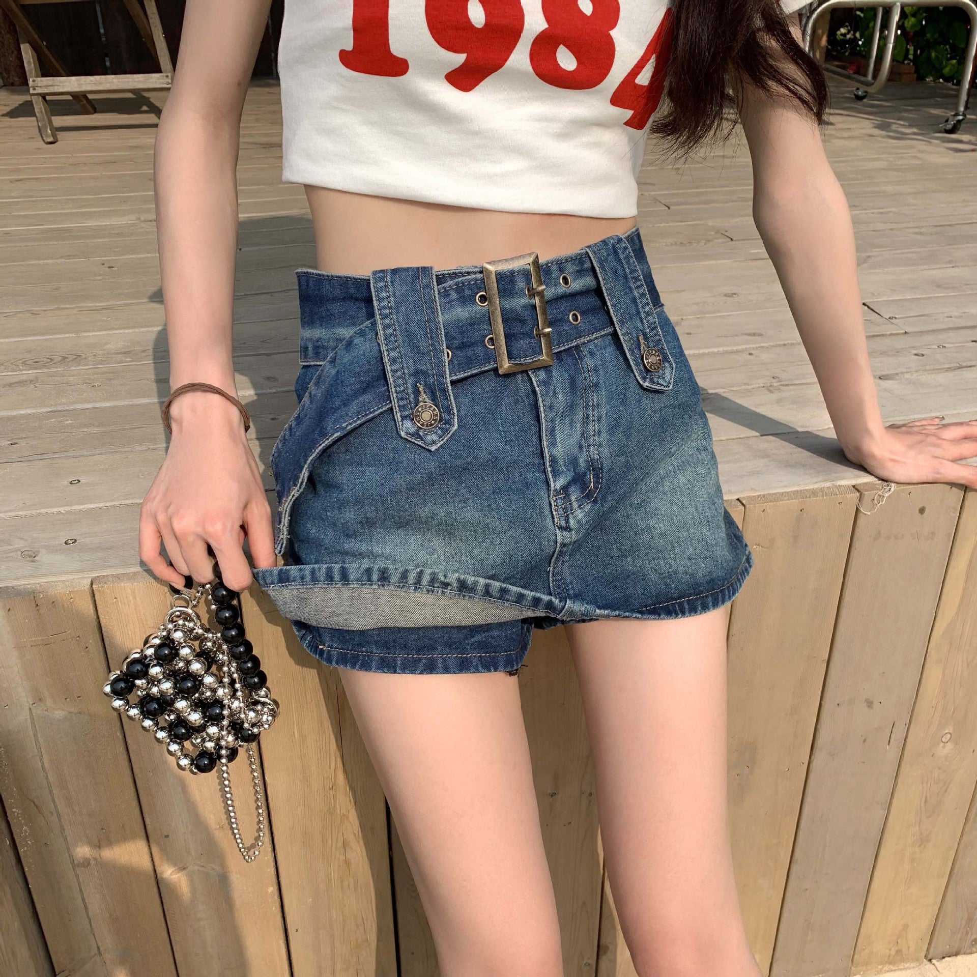 Solid Straight Skirt