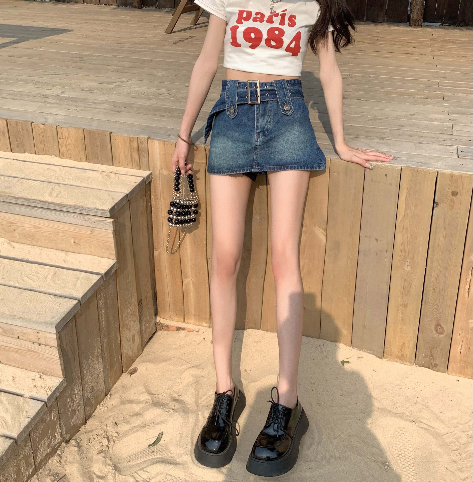 Solid Straight Skirt