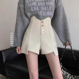 Solid High-Rise Regular Shorts