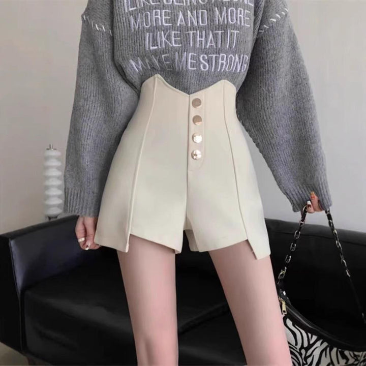 Solid High-Rise Regular Shorts