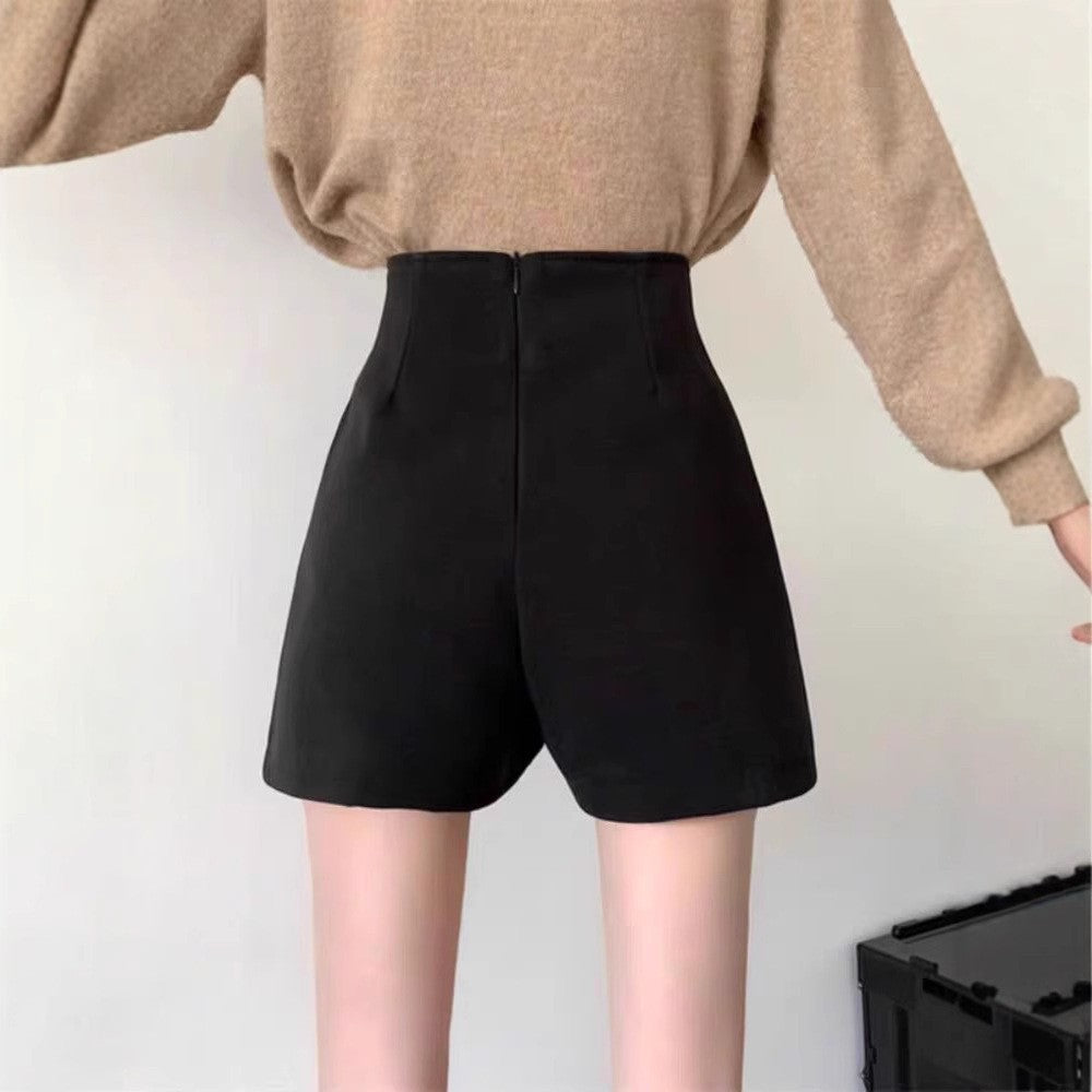 Solid High-Rise Regular Shorts