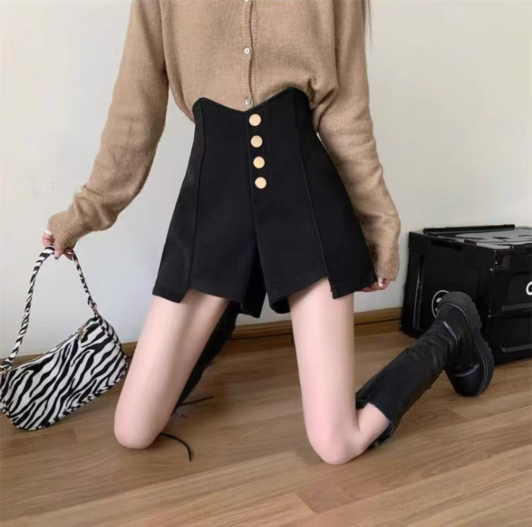 Solid High-Rise Regular Shorts