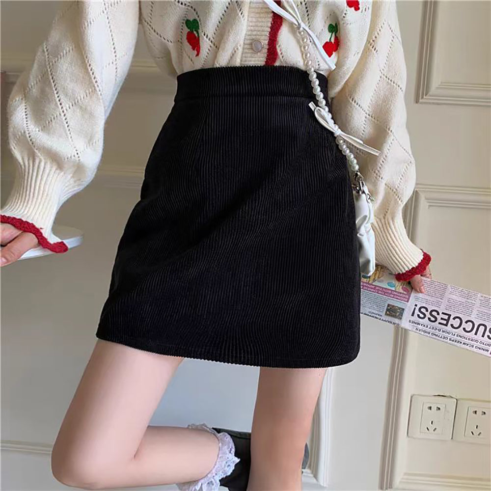 Solid Straight Skirt
