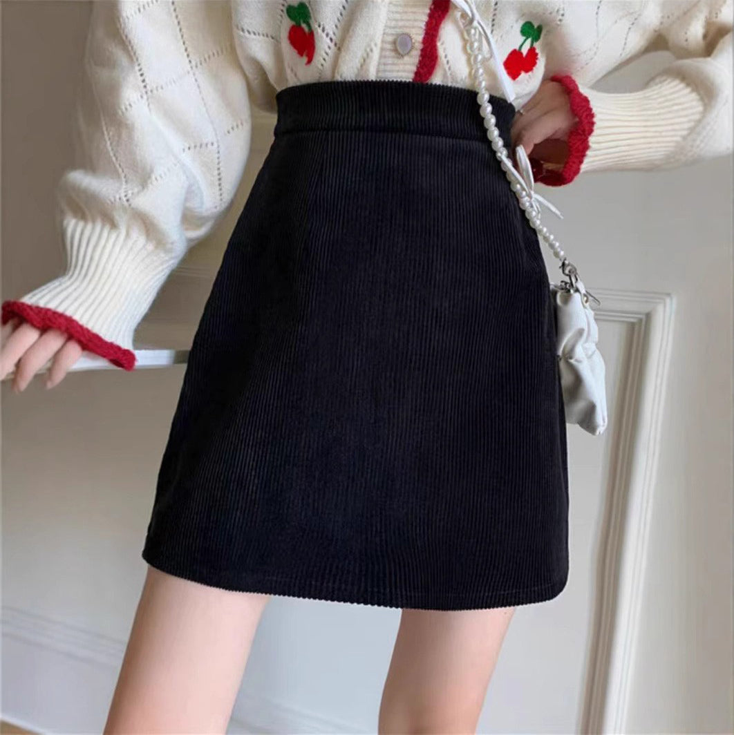 Solid Straight Skirt