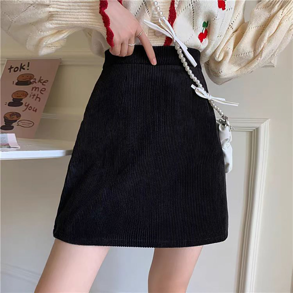 Solid Straight Skirt