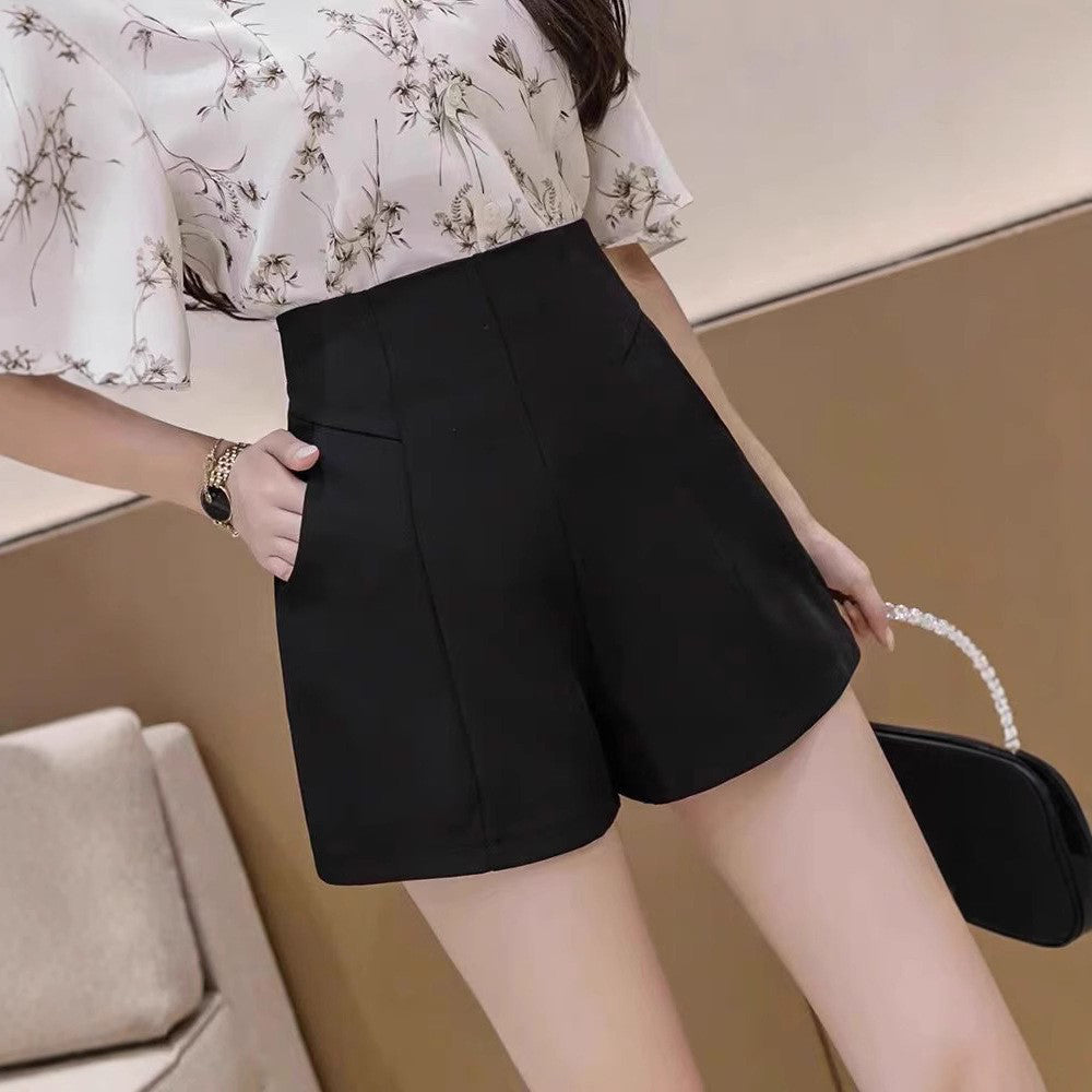 Solid Mid-Rise Hot Pants
