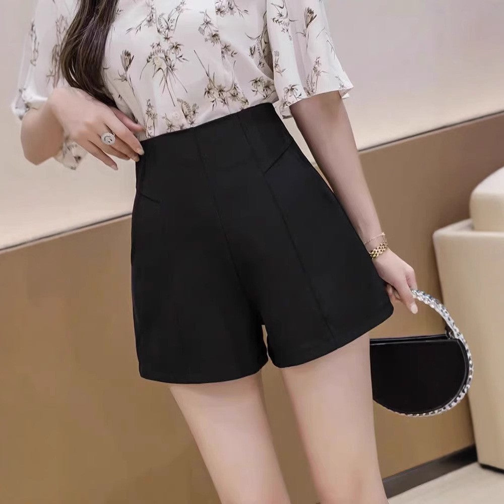 Solid Mid-Rise Hot Pants