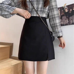 Solid Straight Skirt