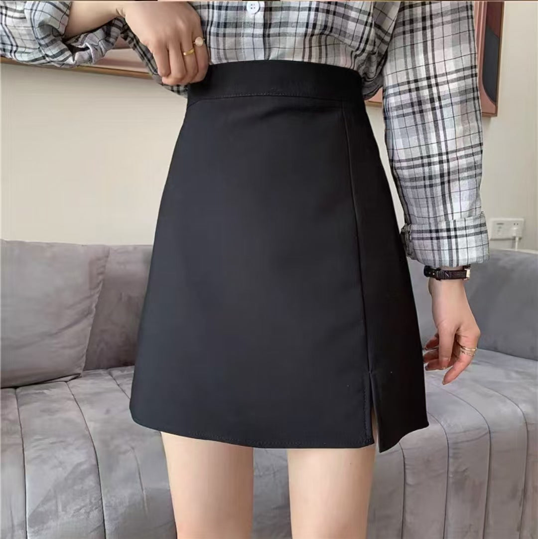 Solid Straight Skirt