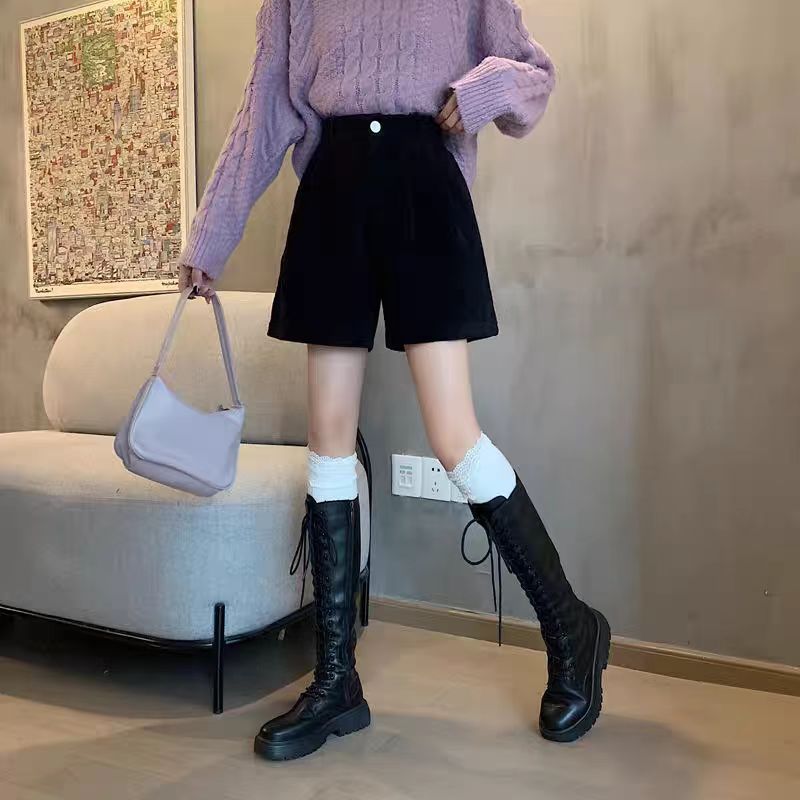 Solid High-Rise Regular Shorts