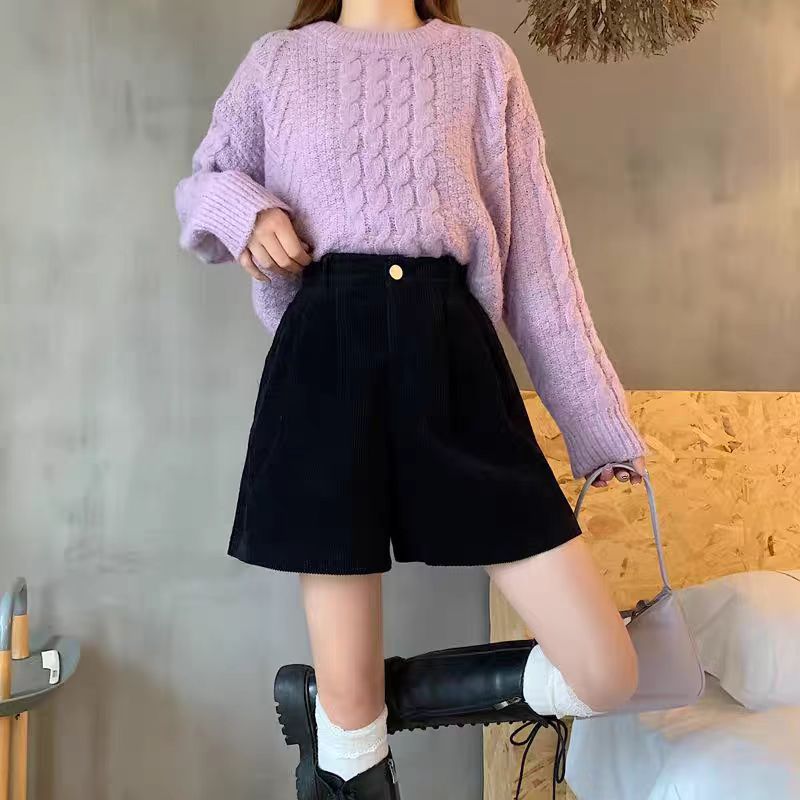 Solid High-Rise Regular Shorts