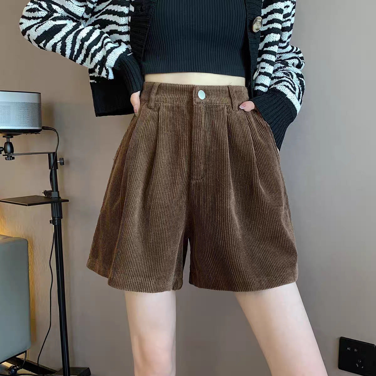 Solid High-Rise Regular Shorts