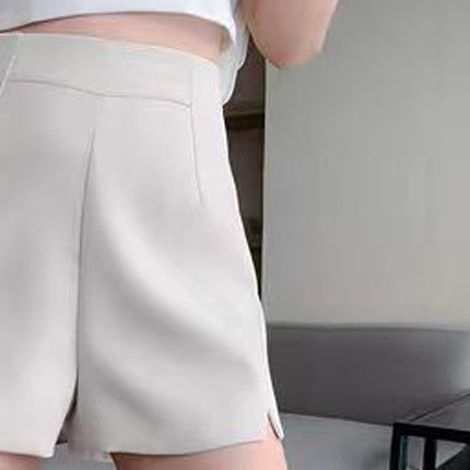 Solid Mid-Rise Hot Pants