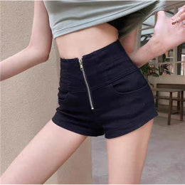 Solid Mid-Rise Hot Pants