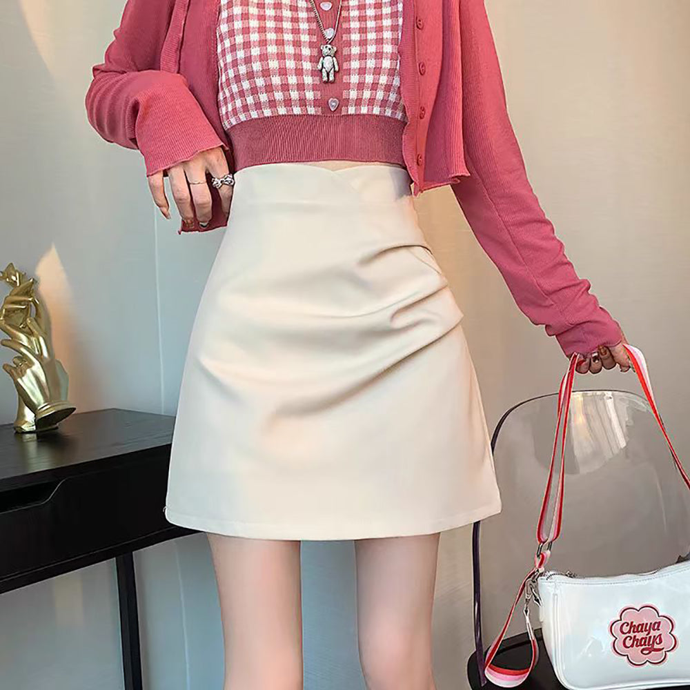 Solid Straight Skirt